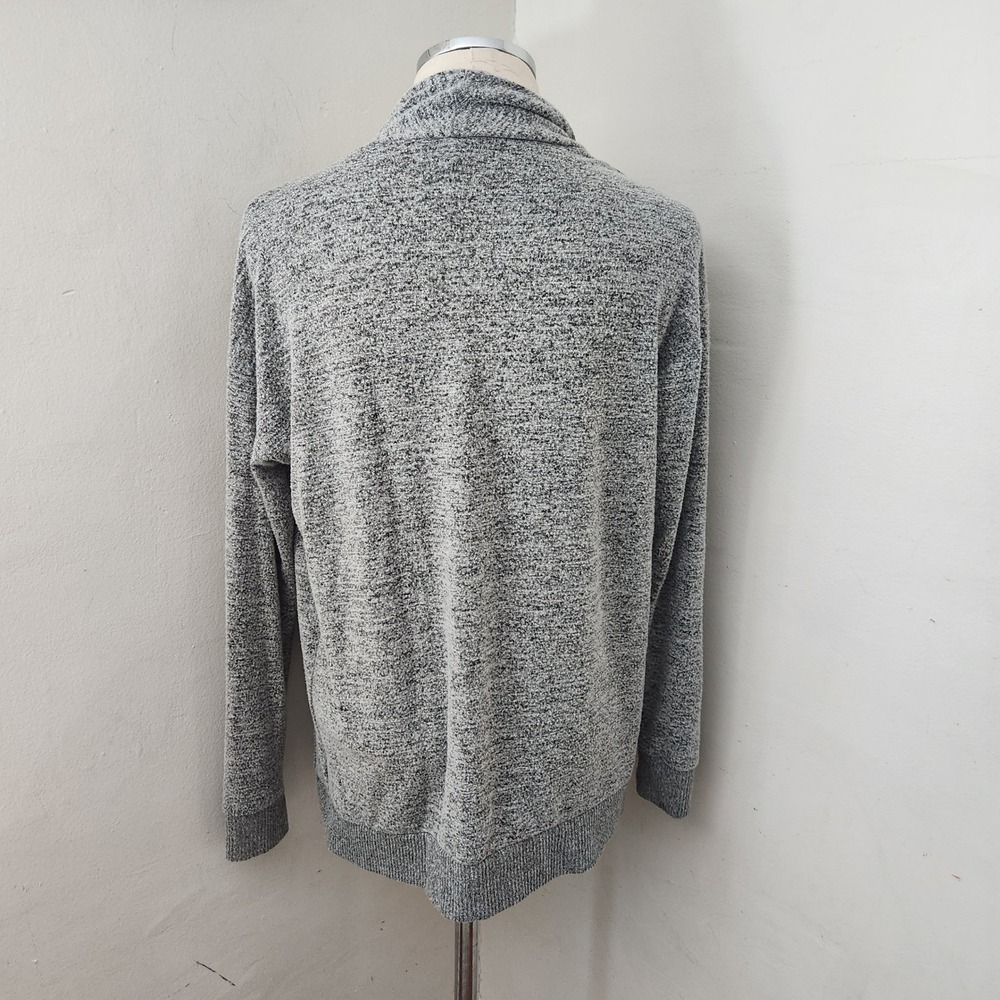Lucky Brand Womens Grey Space Dye Waterfall Drape Front Cardigan Sweater Small - Picture 2 of 5